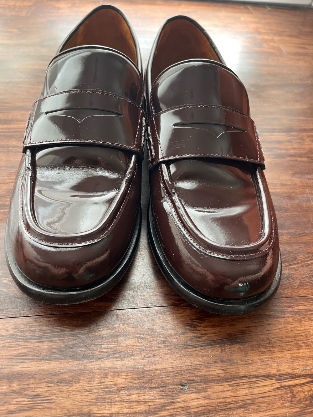 Thursday Boot Co. Premier Loafer. Patent Penny Loafers in Burgundy Like New